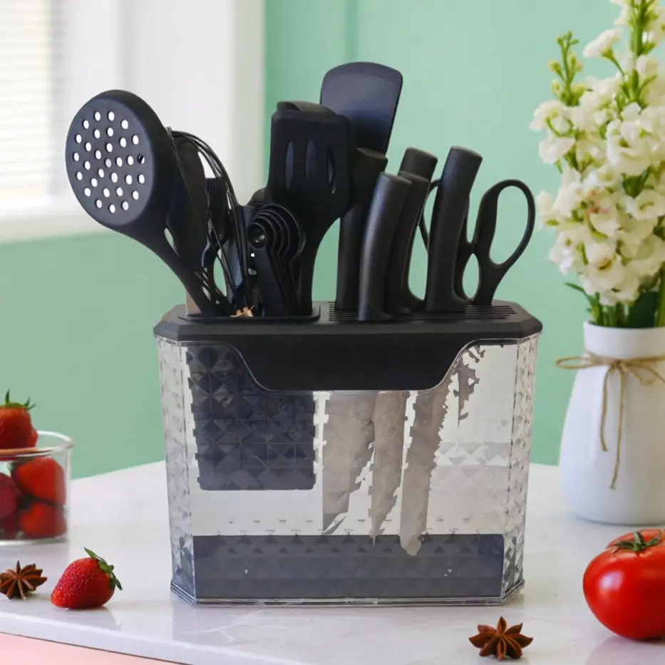 22-Piece Premium Kitchen Set black