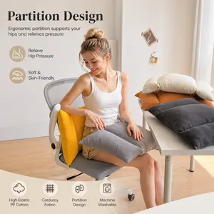 Ergonomic Lumbar Support Pillow for Office Chair & Car - Breathable Back Cushion for Lower Back Pain Relief, Posture Corrector & Long Sitting Comfort - Aesthetic Desk Chair Backrest for Home Office