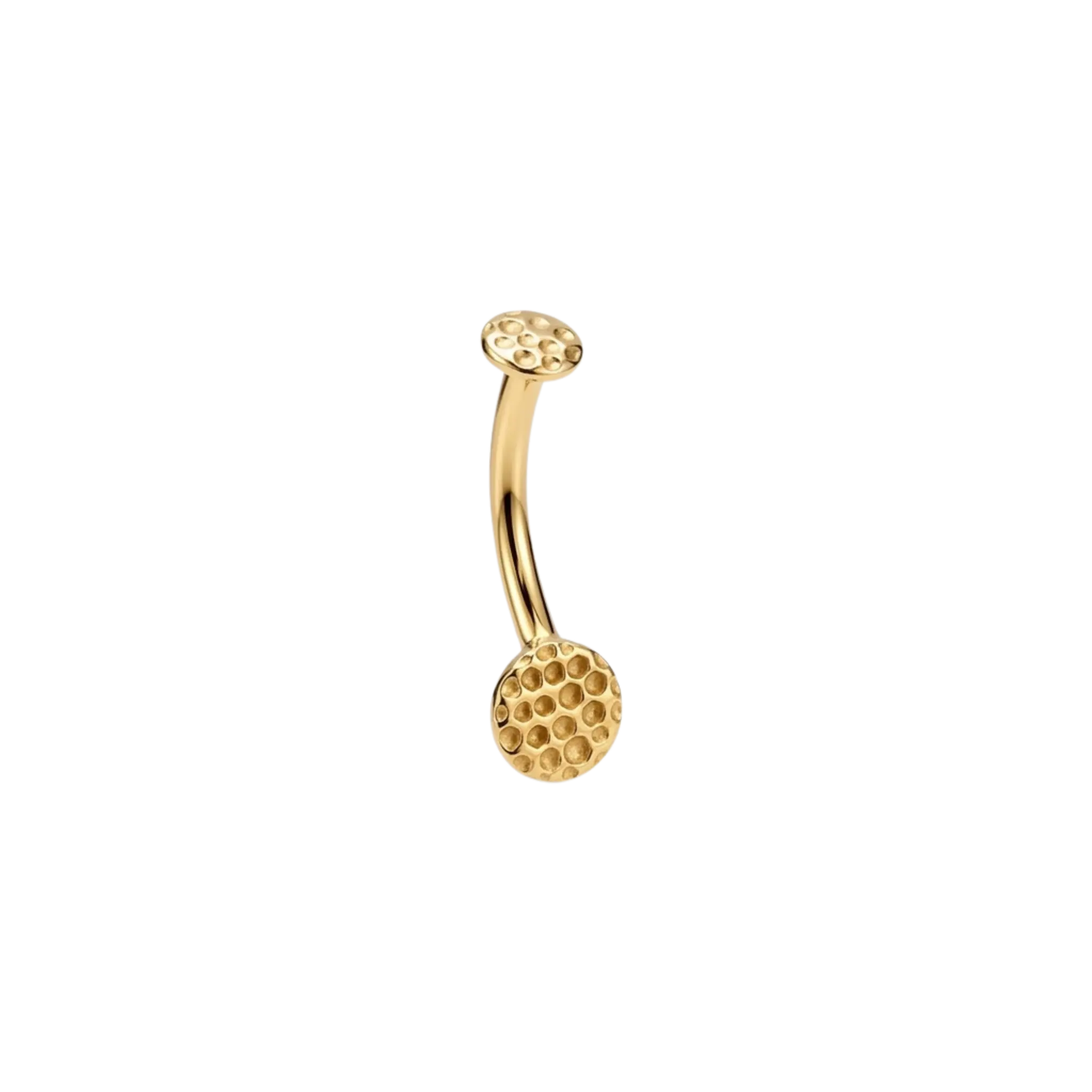 Hammered Rook Star – 14K Gold Curved Barbell