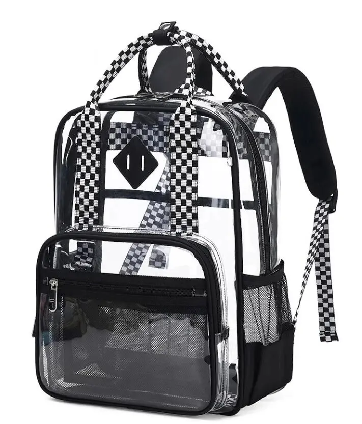 Women's Clear Backpack (PVC Material) – Suitable for Stadium Events, Multi-Pocket Design