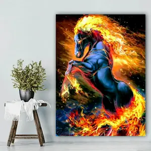 5D Full Drill Diamond Painting Kit - Majestic Brown Horse with Sunflowers & Blue Butterflies, Ornate Jewel Decor, Vibrant Countryside Animal Art, DIY Mosaic Craft Wall Decor, Perfect Gift for Horse & Craft Enthusiasts
