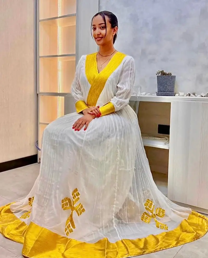 green emerald velvet dress Ethiopia Traditional Women's Embroidery Top Cloth, Simple Summer habesha  Dress, Habesha Tops,Ethiopian Cultural Dress, Ethiopian Gift, Ethiopian  Fashion Multi at Amazon Women's Clothing store