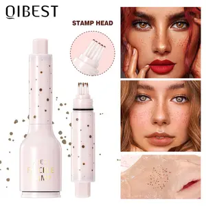 Natural Look Faux Freckles Stamp, Fake Freckles Easy Apply 5-Prong Freckle Pen, Waterproof Liquid Sweatproof Quick-Dry Makeup Tool for Women & Girls Cosmetic