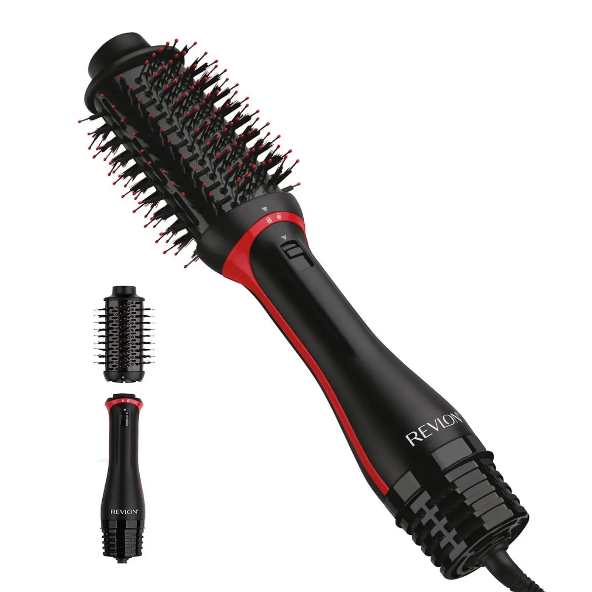 REVLON 1-Step Volumizer Plus Brush Hair Dryer and Styler | Travel-Friendly, Fast Salon-Style Blowouts, More Volume, Less Damage, Enhanced Styling Control (Black)
