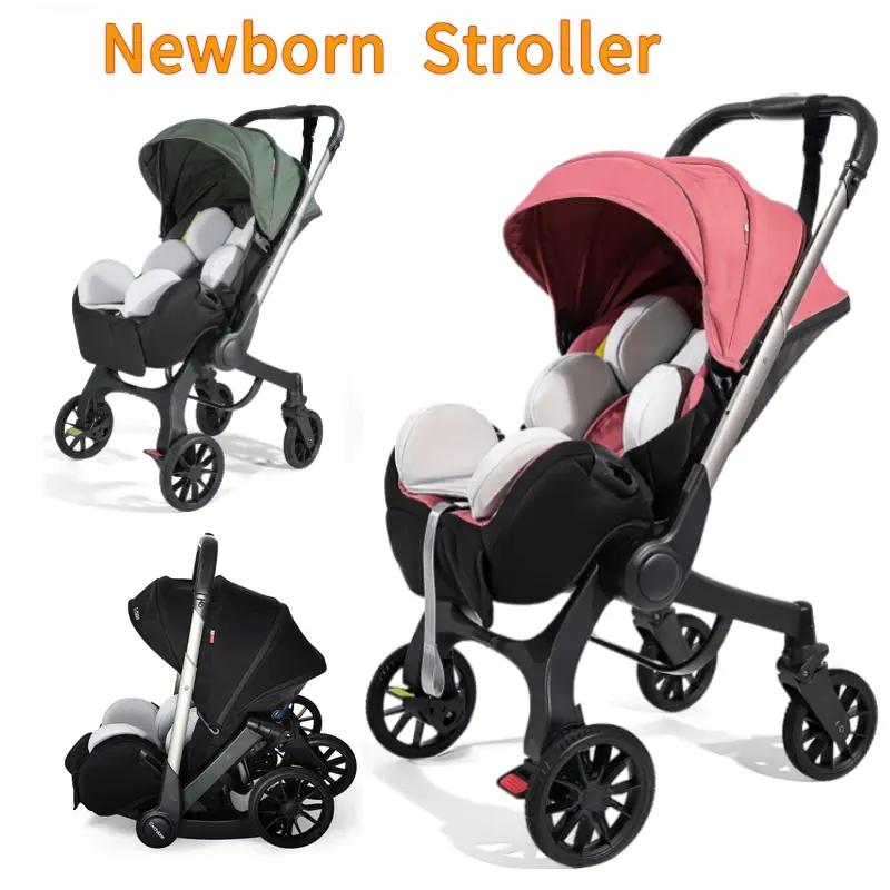Foldable Bidirectional Baby Stroller - Collapsible Travel Stroller for Babies with Adjustable Canopy Roof, Metal Frame, Comfortable Fabric, Collapsible Stroller, Strollers For Babies