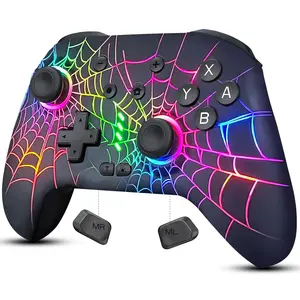 Controller Compatible with / Lite/OLED/PC, Programmable   Controller with 10 LED Light, 6-Axis Motion, Turbo, Vibration, -Key Wake Up & Pairing, 1000mAh