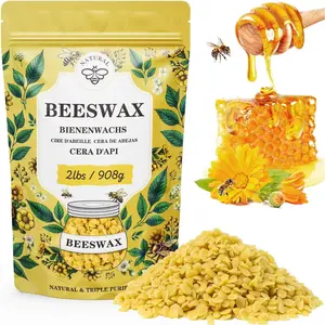 Beeswax pellets 2LB/5LB/10LB/20LB,  Pure and  Yellow Beeswax for DIY  Care, Lip Balm, Polishing, Lotion, Soap, Candle Making Supplies