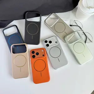 Frosted metallic paint magnetic phone case for iPhone 17 Promax/16/15/14/13 ultra-thin full-coverage PC protective cover