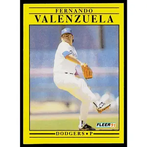 Fernando Valenzuela 1991 Fleer #222b Los Angeles Dodgers