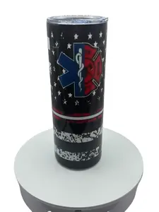 Paramedic and FireFighter Tumbler Drinkware Lightweight Stainless Steel Lid Straw Water Bottles