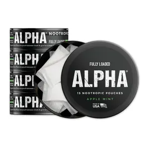 Fully Loaded Alpha Fuel Nootropic Pouches (Apple Mint Fuel) - Nootropic Energy Pouches with Caffeine, Alpha GPC, Tyrosine, Taurine, Guarana and More