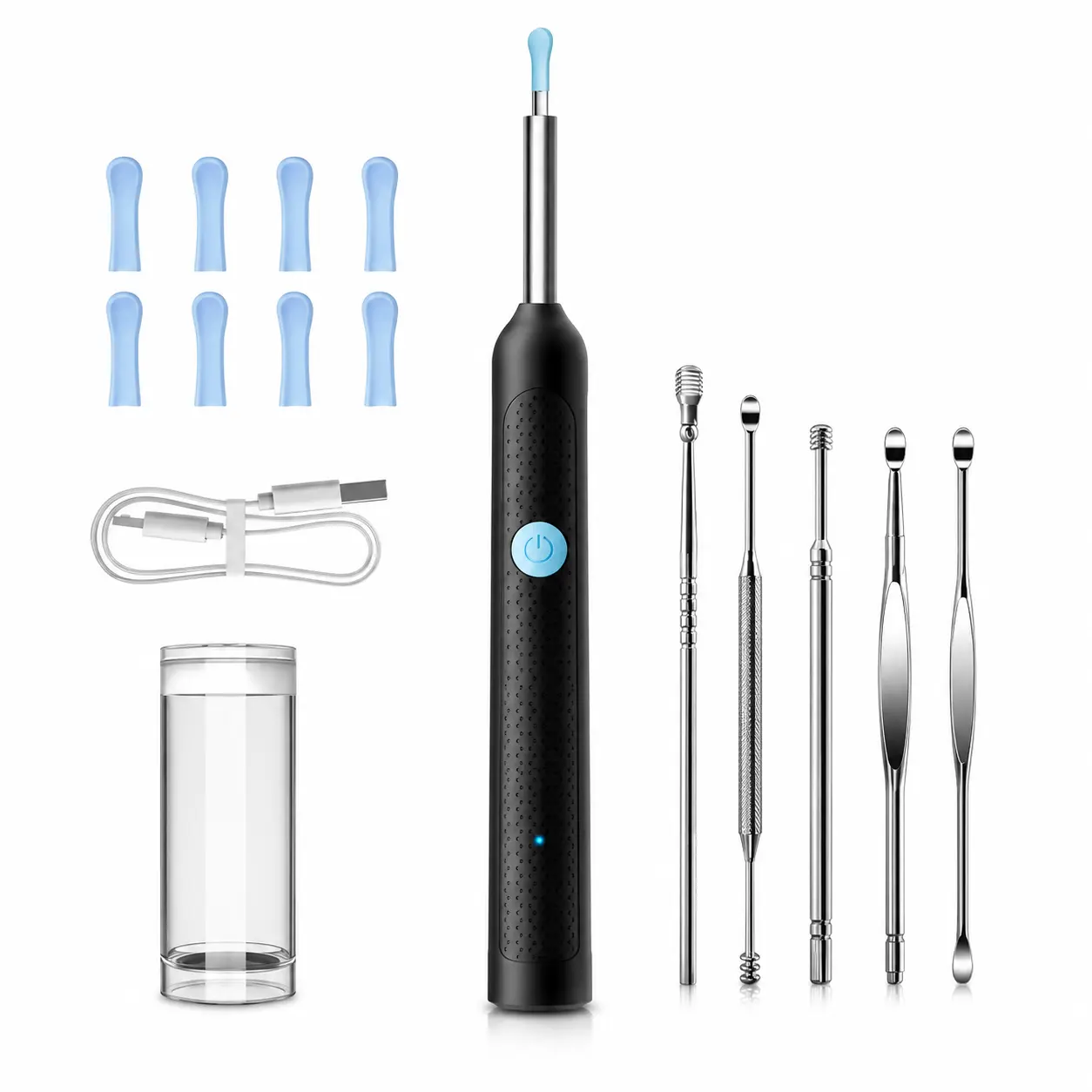 Ear Wax Removal Tool Camera - Birthday Christmas Gifts for Women Men Mom Dad, FSA HSA Eligible, Ear Wax Removal Kit with 7 Ear Pick, Ear Cleaner with 1080P Camera for iOS & Android (Black)