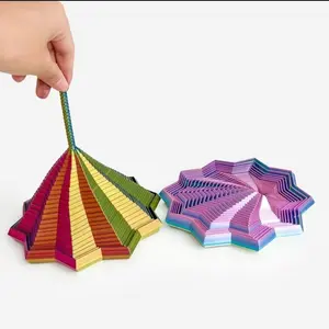 3D Printed Stress Relief Star Illusion Folding Kids Puzzle Toy, Polygon Radish Tower Spiral Desktop, Stress Relief Model, Educational Toy