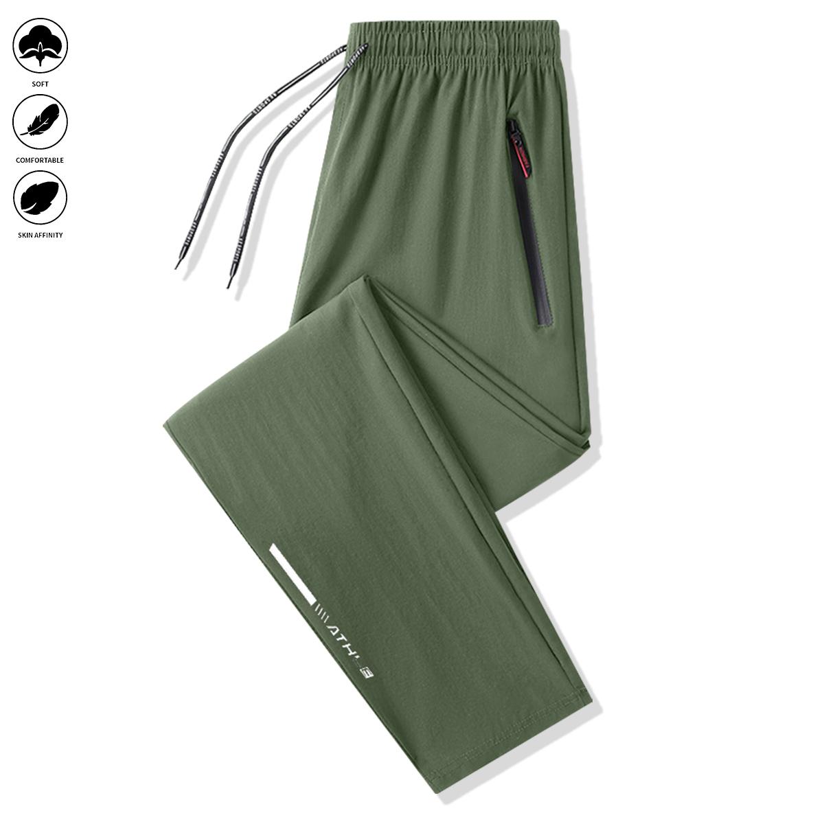 4-piece men's large-sized casual pants for spring and summer, new style baggy pants, extra wide and padded, suitable for casual sports and running.
