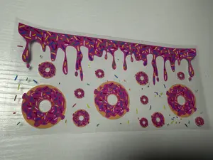 UV DTF Cup Wraps for 16 oz Glasses, 1 Sheets Rub On Transfers Decals for Crafts, Fruits Vinyl Wrap Bulk for Tumblers, Libbey Cups, Furniture Wood