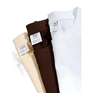 2025 Men's Oversized Cropped Cotton T-Shirts Set - Casual Crew Neck, Solid Color, Drop Shoulder, Short Sleeve, Summer Wear, Loose Fit