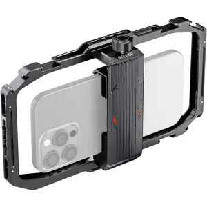 Universal Phone Video Rig Smartphone Stabilizer with Quick Release Mounts Cold Shoes for Filmmaking Vlogging Compatible with iPhone Samsung
