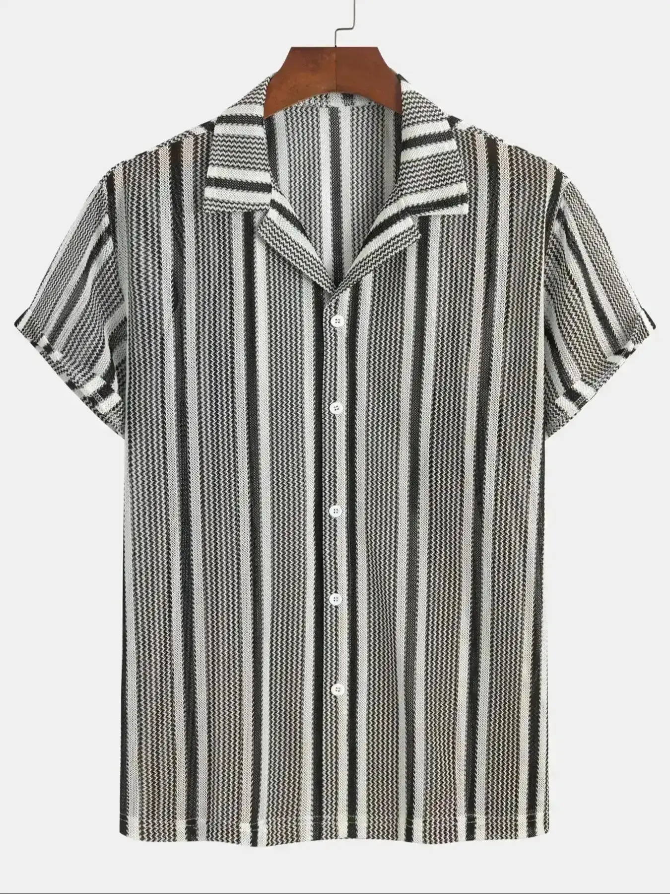 Men's Cuban Collar Short Sleeve Shirt, Lightweight Breathable Fabric, Perfect for Vacation & Outdoor Activities, Casual Comfort Fit Design, Outfits classic everyday essential versatile style wear wardrobe staple piece