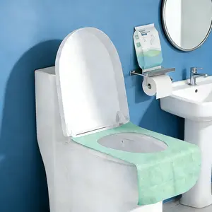 Upgraded Disposable Toilet Seat Covers 20/50 PCS – Extra Thick Waterproof Leakproof Travel Essential for Airplanes, Hotels, Hospitals & Public Restrooms, Tear-Resistant Wood Pulp PE Bathroom Protector