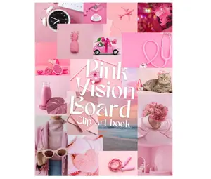 Pink vision board clip art book: 450+ Powerful Magazine Pictures. Images, Affirmations and Quotes for Cutting Out for Manifestation and the Law of Attraction Paperback – May 26, 2024