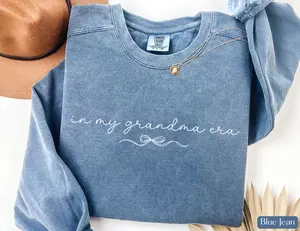 Comfort Colors In My Grandma Era Sweatshirts, Custom Gigi Sweatshirt, Christmas Gift, Pregnancy Reveal, Mimi Tee, Grandma's First Christmas