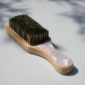 Controlled Chaos Wooden Boar Bristle Hair Styling Brush Bamboo Hair Brush For Women & Men Detangling Brush For Any Hair Type Eco Friendly Curly