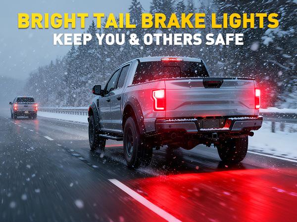 AUXITO 2026 Upgraded Red LED Strobe Tail Brake Light Bulb, CANBUS Ready 7440/7443 OR 3156/3157 LED Flashing Stop Bulbs (Not Universal), 3800LM 400% Brighter Plug and Play,for Backup Light Tail Light Brake Light Turn Signal Light Parking Light, Pack of 2