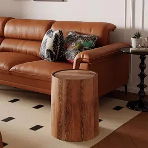 Retro Faux Wood Trash Can Home, Bedroom, Bathroom with Ceiling Cover Minimalist Trash Can, Flip Large Capacity, Living Room and Kitchen B & B Office Commercial Chinese Wastebasket, Bulk Goods, Wood Grain May Vary