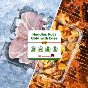 40pcs Full Size Large Aluminum Pans, Disposable Foil 10in X 13in Deep Steam Table Chafing Pan[20 Trays + 20 Lids] - Extra Heavy Duty Durable Tray - Great for Roasting, Cooking, Warming, Prepping And Storing Food