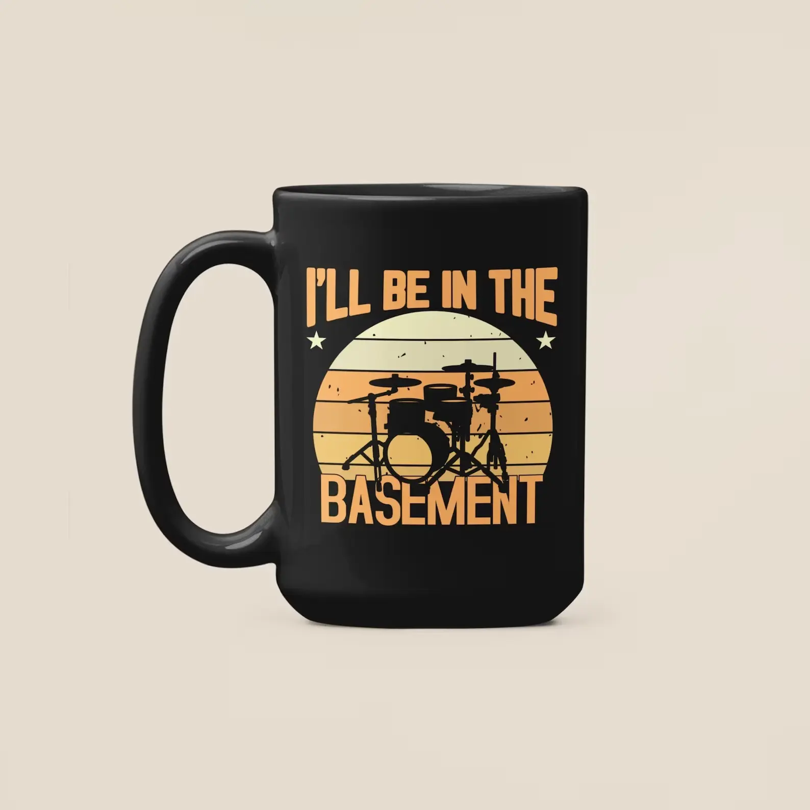 I'll be in my Basement Drum Mug, Funny Drumming Gifts, Gift for Drummer, Drumming Coffee Cup, Drumming Dad, Drummer Brother
