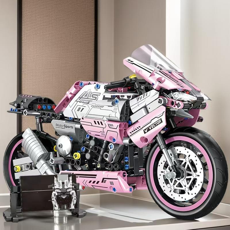 2453 Piece Motorcycle Building Model Kit, Building Blocks, Easy Assembly, Perfect Gift for Birthday, Christmas, Halloween, New Year, Party