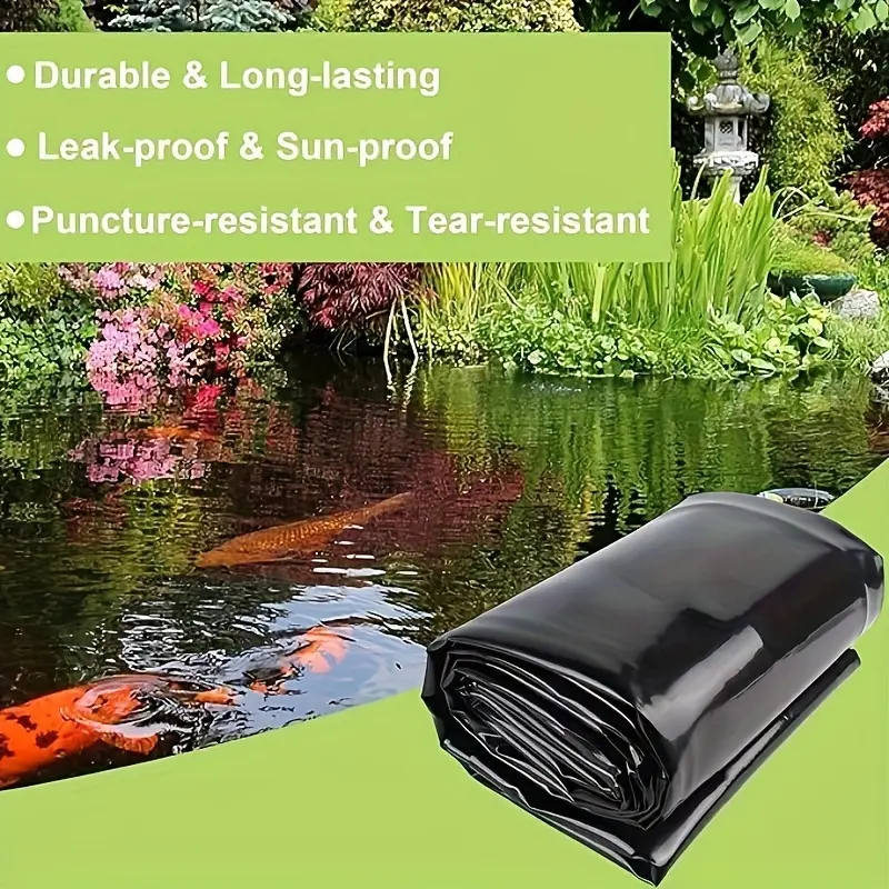 1pc Heavy-Duty HDPE Pond Liner, 20 Mil Thickness, Durable for Outdoor Ponds, Koi Fish Ponds, Garden Fountains And Waterfalls, UV & Puncture Resistant