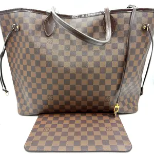 Pre-owned Louis Vuitton AS SHOWN Clutches & Wristlets HZ 2954 Damier Ebene Neverfull GM with Pouch tote bag 26.04.03