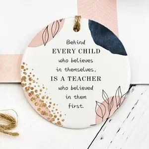 1pc, Ceramic Products, Teacher Memory Ceramic Keepsake, Teacher Gift, Thank You Gift for Teacher, End of Year Teacher Appreciation, Thank You Ornament, Teacher Decor, Ceramic Plaque