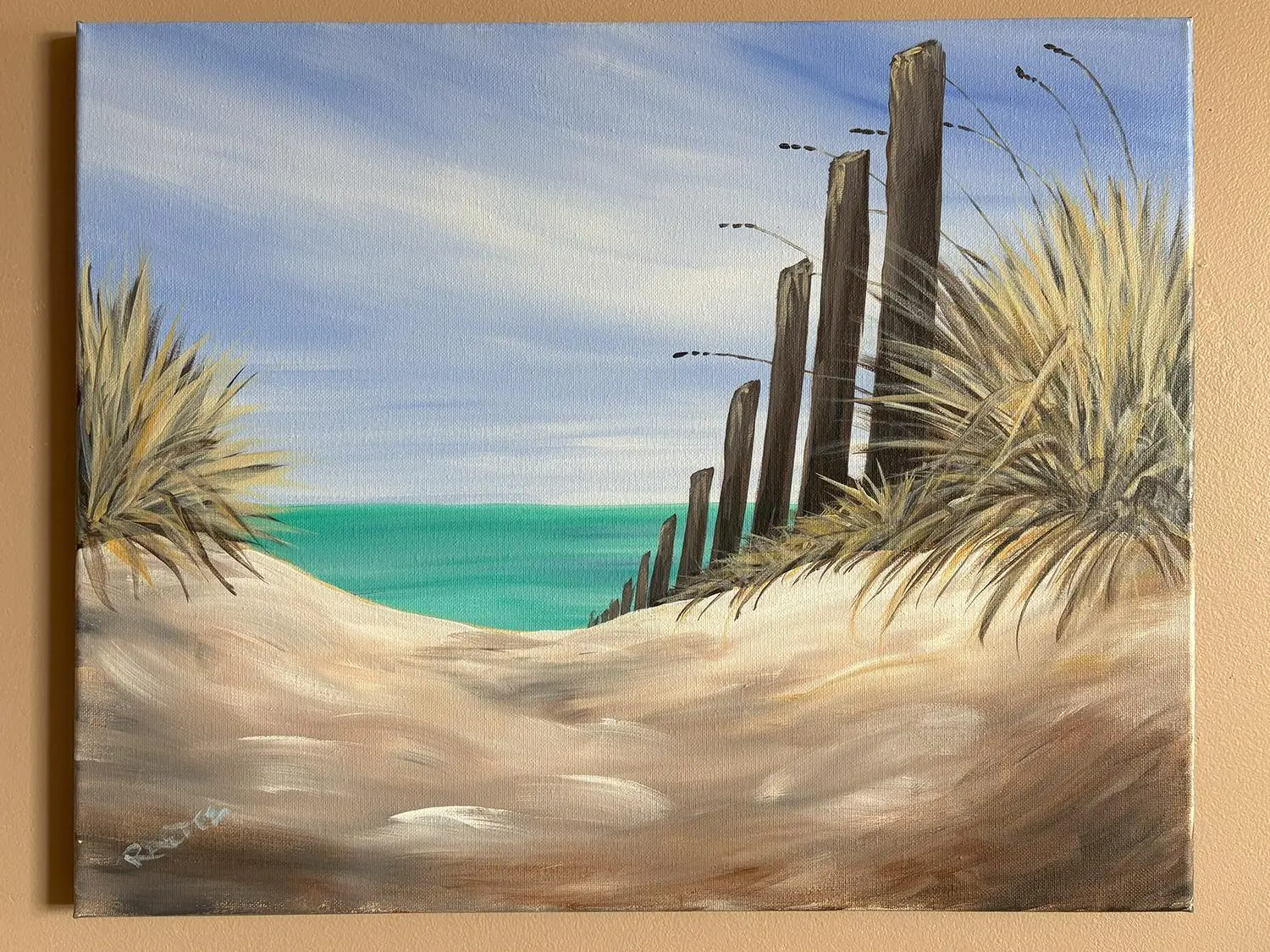 Beach Grasses - Original Acrylic Painting by Raette