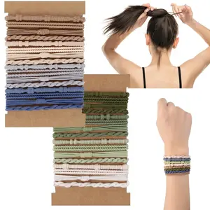 32PCS Boho Hair Bracelets for Women Elastic Bracelets Hair Ties No Damage Hair Bands for Girls Thick Thin Long Curly Hair Accessories