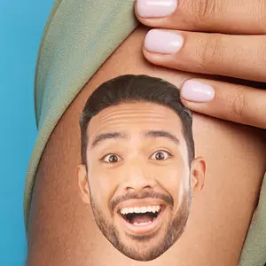 BARLEY ONE Personalized Face Temporary Tattoos - 15 Pack Personalized Photo Tattoos for Bachelorette Party, Weddings, Birthday,couple, Graduation - Waterproof Custom Body Art for Kids & Adults - Party Favors