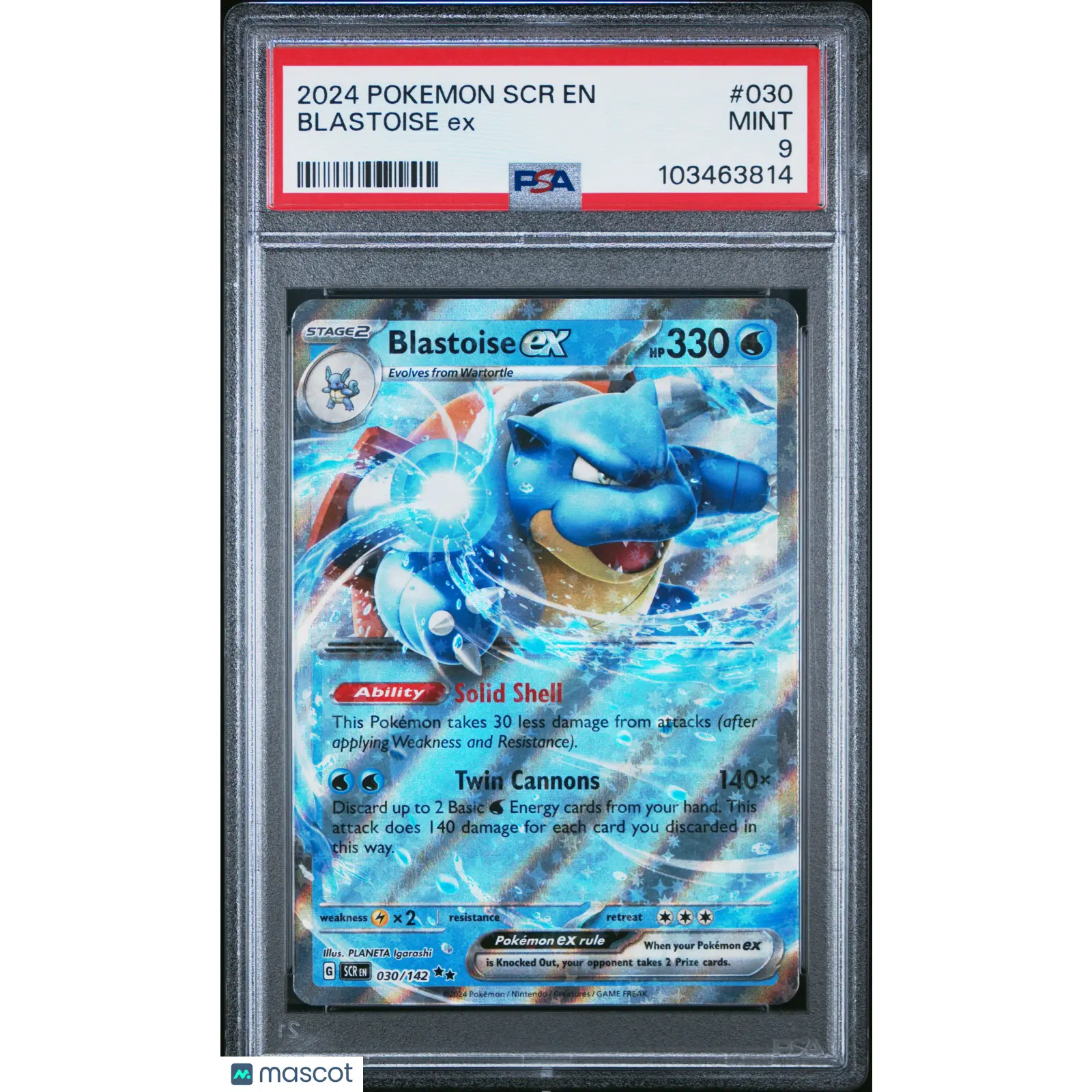 PSA MINT 9 2024 POKEMON SCR EN-STELLAR CROWN #030 BLASTOISE ex