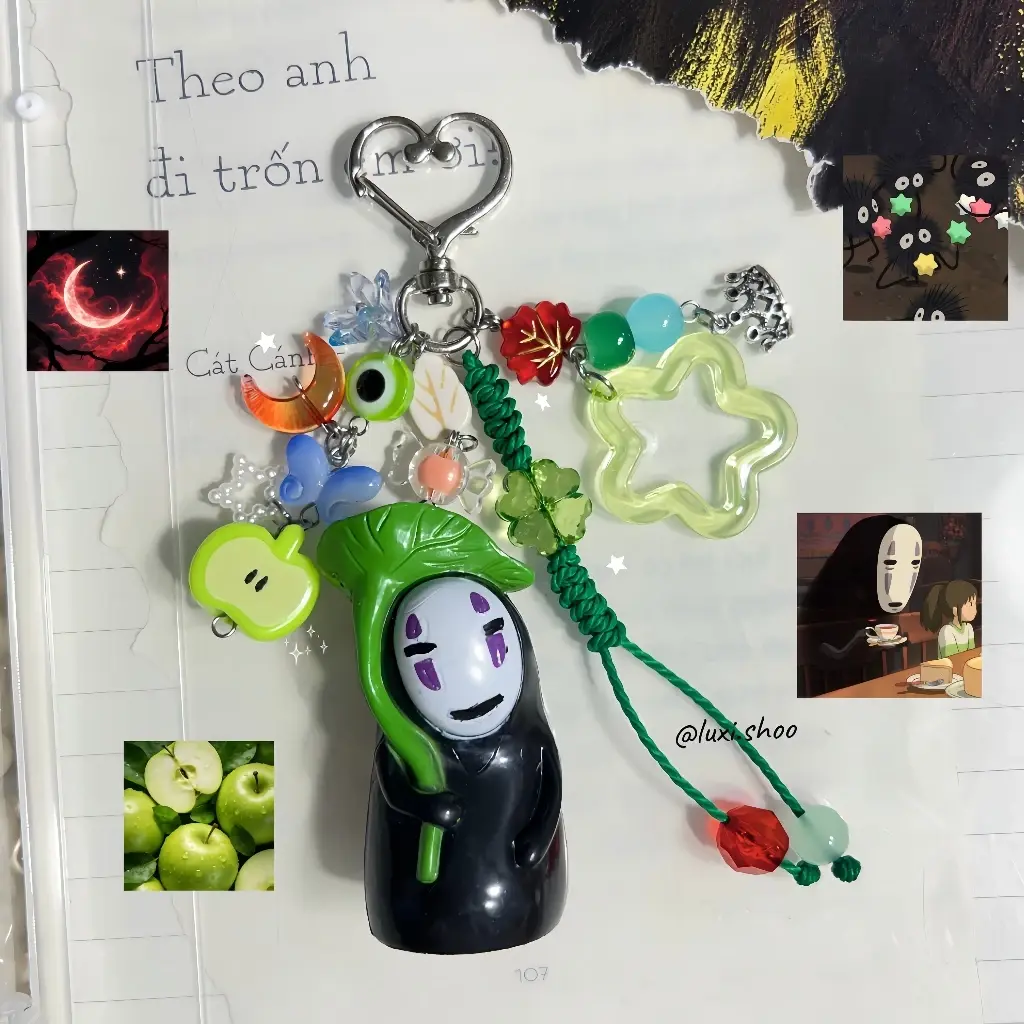 [NEW] Adorable Faceless Character Inspired Keychain – Handmade Beaded Charm