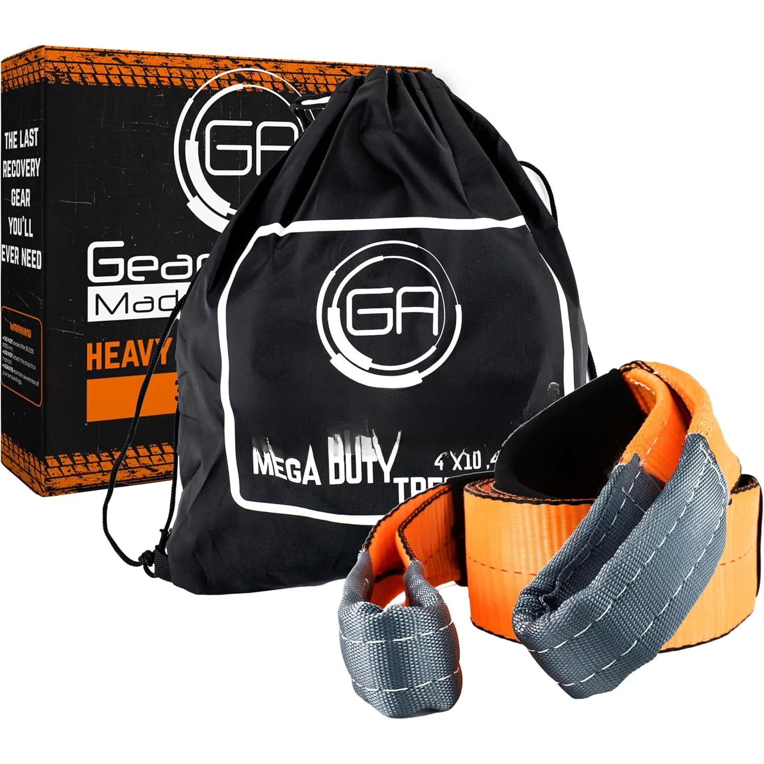 Tow Strap 4" x10' Heavy Duty Tree Saver - 46,076 lb Winch Strap &  Rope for Offroad, Weather Resistant with Triple Reinforced Loops and Towing Belt - ATV Accessories