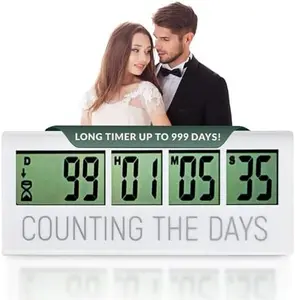Counting the Days Countdown Clock LCD Digital Countdown Clock - Set up to 999 Days with Easy-to-Read Timer for Retirement, Wedding, Christmas, and More
