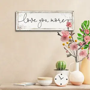 Classic Style "Love You More" Inspirational Quote Metal Sign – Aluminum Wall Decor for Home, Farmhouse & Bedroom, Vertical Love Wall Art, Holiday & Christmas Decoration Support customization based on provided images bathroom humorous