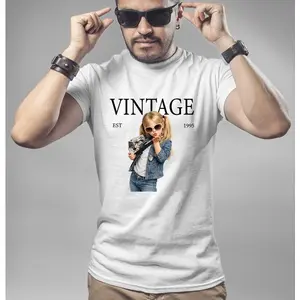 Custom Photo Birthday Shirt, Personalized Vintage Year Tee, Retro Picture Shirt, 30th 40th Birthday Gift, Custom Age Shirt