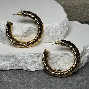 Twisted Rope Hoop Earrings