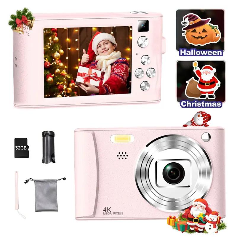 HD Digital Camera 8x Digital Zoom Camera for Vlog 3.0 Inch LCD Rechargeable Camera, Photography Camera for Teenagers and Beginners Supports 64GB TF Card for Photos, Videos and Cameras Thanksgiving and New Year Gift Portable and Durable Christmas Men Pink