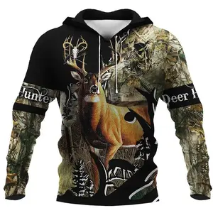 Men’s & Women’s Deer Hunting 3D Full-Print Harajuku Hooded Sweatshirt/Hoodie Coat – Casual Fashion, Dropshipping