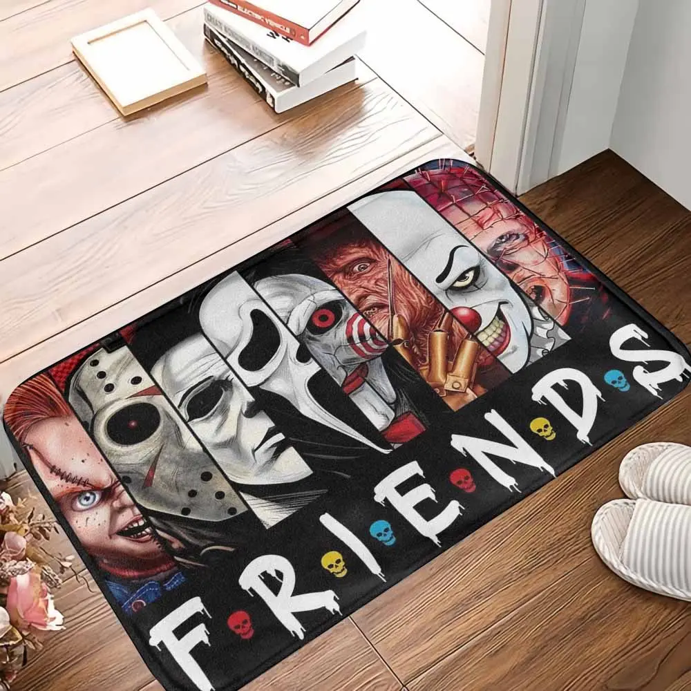 Horror Movie Characters Indoor Area Rug - Non Slip, Machine Washable, Soft Aesthetic Household Decor Rug with Rubber Backing, Gothic Festival Horror Lover Gift for Living Room, Machine Washable Rug, Non Slip Rugs