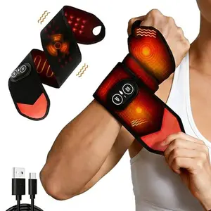 Red Light Therapy for Hand Equipped with 36 lamRed Light Therapy for Wrist & Hand Cordless Wrist Hand Heating Pad Massage Rechargeable Heated Hand Massager Red Light Therapy Heated Wrist Massager Wrap Black
