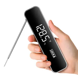 0.3S Professional  Read Meat Thermometer - Digital  Thermometer for Cooking, Grilling, BBQ, Candy, Air Fryer, Griddle - Kitchen Gadget Essentials & Gifts for Him Dad Men Birthday - Grey