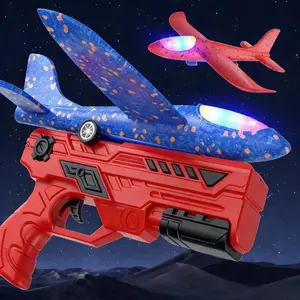Airplane Launcher Toys Light Airplane Foam Airplane Flying Toy for Kids Outdoor Sport Toys Birthday Party Gifts foam Eagle fighter jet ＆ Glider Catapult Plane for Boys Girls 3 4 5 6 7 8 9 Years Old